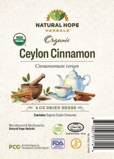 Herbal SupplementCEYLON CINNAMON - Organic Dried Single Ingredient 4 ozcirculationcirculatorySaving Shepherd