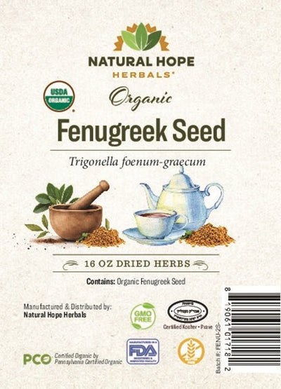 Herbal SupplementFENUGREEK SEED - Organic Dried Single Ingredientgeneral healthherbSaving Shepherd