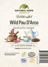 Herbal SupplementWILDCRAFTED PAU D'ARCO - Organic Dried Single Ingredient 4 ozgeneral healthherbSaving Shepherd