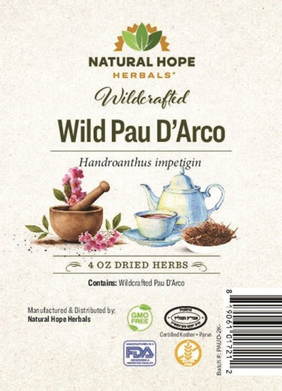 Herbal SupplementWILDCRAFTED PAU D'ARCO - Organic Dried Single Ingredient 4 ozgeneral healthherbSaving Shepherd
