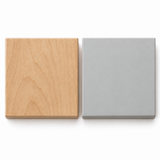 Natural & Gray finish swatch reference for special-order wooden play kitchen hood