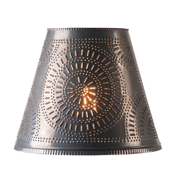 Lamp Shades14-Inch Fireside Chisel Tin Lamp Shade | Made in the USACategory: Lamp ShadesFinish: Kettle BlackSaving Shepherd
