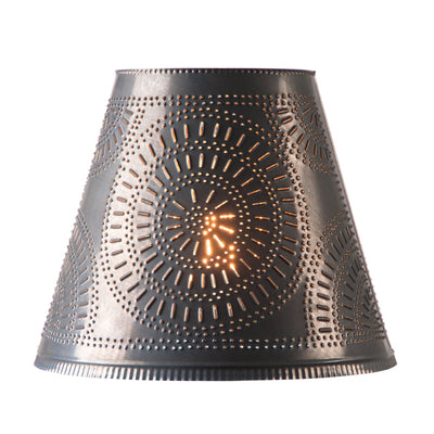 Lamp Shades14-Inch Fireside Chisel Tin Lamp Shade | Made in the USACategory: Lamp ShadesFinish: Kettle BlackSaving Shepherd