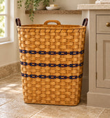 Laundry HamperMedium Hamper with Leather Handles | Amish HandwovenAmerican-HandcraftedAmish-HandwovenSaving Shepherd
