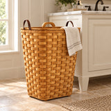Laundry HamperSmall Hamper with Leather Handles | Amish HandwovenAmerican-HandcraftedAmish-HandwovenSaving Shepherd