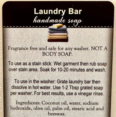 laundry soapLAUNDRY BAR - Unscented with No Synthetic Detergents or Artificial Fragrancesbar soapfragranceSaving Shepherd