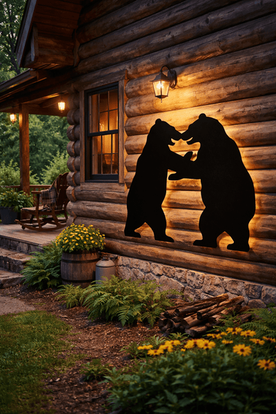 Lawn Decor53" DANCING BEARS SILHOUETTE - Large All Weather Outdoor Garden & Yard ArtSaving Shepherd