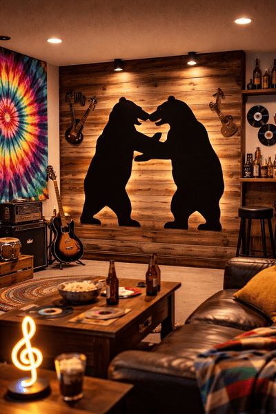 Lawn Decor53" DANCING BEARS SILHOUETTE - Large All Weather Outdoor Garden & Yard ArtSaving Shepherd