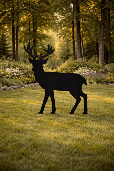 Lawn DecorBIG OL' BUCK SILHOUETTE - All Weather Wildlife Garden & Yard ArtSaving Shepherd