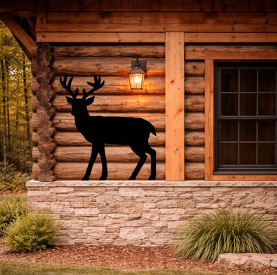 Lawn DecorBIG OL' BUCK SILHOUETTE - All Weather Wildlife Garden & Yard ArtSaving Shepherd