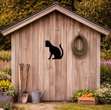 Lawn DecorBLACK CAT SILHOUETTE - All Weather Cute Sitting Kitten Garden Yard Wall ArtSaving Shepherd