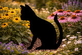 Lawn DecorBLACK CAT SILHOUETTE - All Weather Cute Sitting Kitten Garden Yard Wall ArtSaving Shepherd