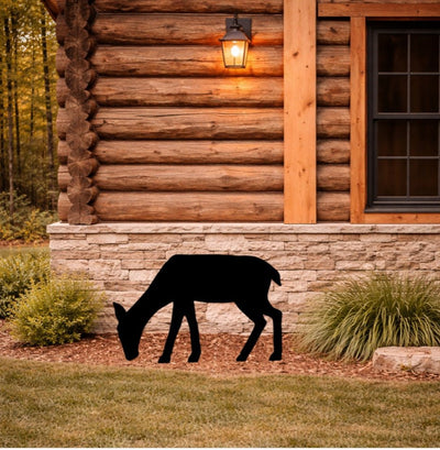 Lawn DecorDEER SILHOUETTE - All Weather Grazing Doe Wildlife Garden & Yard ArtSaving Shepherd