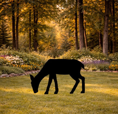 Lawn DecorDEER SILHOUETTE - All Weather Grazing Doe Wildlife Garden & Yard ArtSaving Shepherd