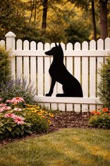 Lawn DecorDOBERMAN SILHOUETTE - Sitting Dobermann Pinscher Dog Outdoor Yard Wall ArtSaving Shepherd