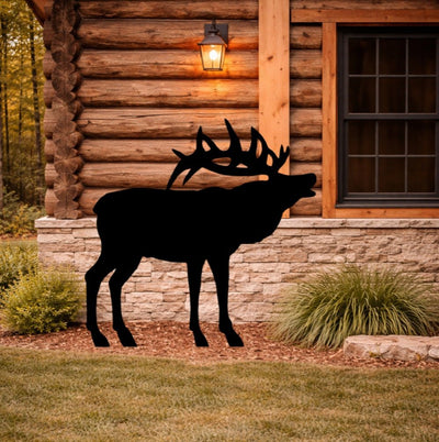 Lawn DecorELK SILHOUETTE - All Weather Reindeer Wildlife Garden & Yard ArtSaving Shepherd
