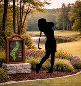 Lawn DecorFEMALE GOLFER SILHOUETTE - All Weather Outdoor Lady Golf Yard & Wall ArtSaving Shepherd