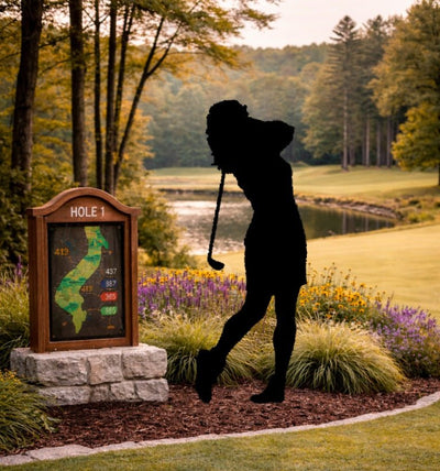 Lawn DecorFEMALE GOLFER SILHOUETTE - All Weather Outdoor Lady Golf Yard & Wall ArtSaving Shepherd