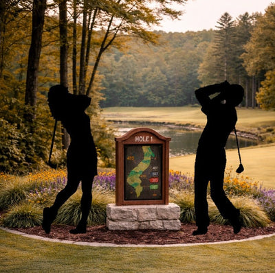 Lawn DecorGOLFING COUPLE SILHOUETTES - Male & Female All Weather Outdoor Golf Yard & Wall ArtSaving Shepherd