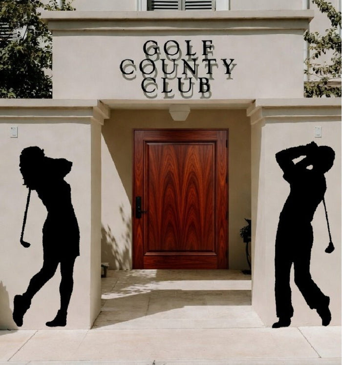 Lawn DecorGOLFING COUPLE SILHOUETTES - Male & Female All Weather Outdoor Golf Yard & Wall ArtSaving Shepherd