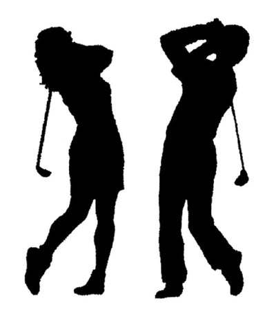 Lawn DecorGOLFING COUPLE SILHOUETTES - Male & Female All Weather Outdoor Golf Yard & Wall ArtSaving Shepherd