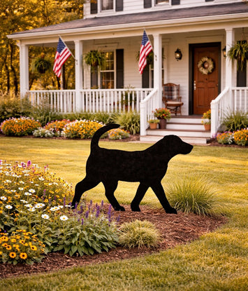 Lawn DecorLABRADOR RETRIEVER SILHOUETTE - Black Lab Dog Outdoor Garden Stake and Wall ArtSaving Shepherd