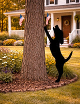 Lawn DecorLEANING PUPPY DOG SILHOUETTE - Amish Handmade Outdoor Garden Stake and Wall ArtSaving Shepherd