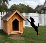 Lawn DecorLEANING PUPPY DOG SILHOUETTE - Amish Handmade Outdoor Garden Stake and Wall ArtSaving Shepherd