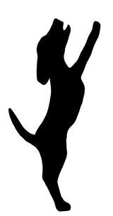 Lawn DecorLEANING PUPPY DOG SILHOUETTE - Amish Handmade Outdoor Garden Stake and Wall ArtSaving Shepherd