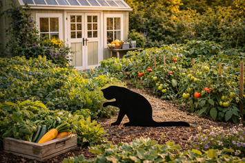 Lawn DecorLICKING CAT SILHOUETTE - All Weather Cute Kitten Outdoor Garden Yard ArtSaving Shepherd