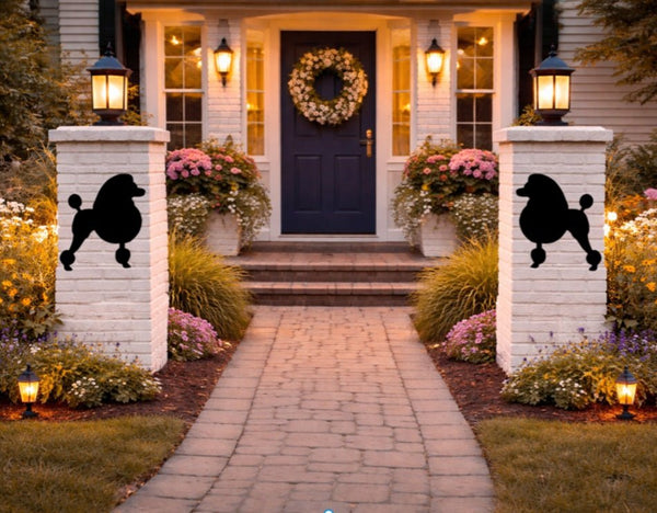 Lawn DecorPOODLE SILHOUETTE - Standard Continental Cut Pudel Yard and Wall ArtSaving Shepherd