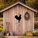 Lawn DecorROOSTER SILHOUETTE - All Weather Chicken Garden Yard Wall ArtSaving Shepherd
