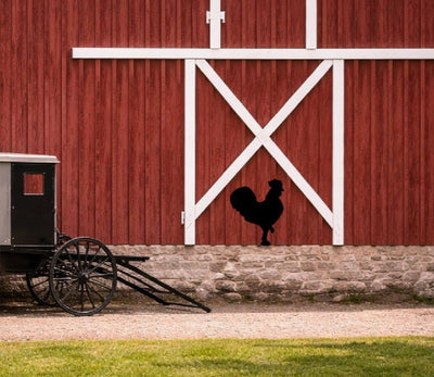 Lawn DecorROOSTER SILHOUETTE - All Weather Chicken Garden Yard Wall ArtSaving Shepherd