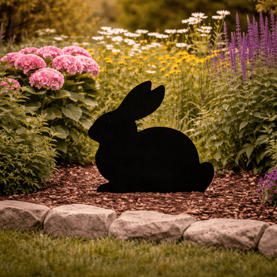 Lawn DecorSITTING BUNNY RABBIT SILHOUETTE - All Weather Outdoor Garden Yard ArtSaving Shepherd