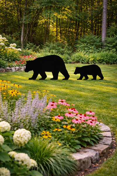 Lawn DecorWALKING BEAR SILHOUETTE - Large All Weather Garden & Yard Art in 2 SizesSaving Shepherd