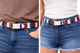 Leather BeltAMERICA LEATHER LINK BELT - Red White & Blue Adjustable Custom Comfort FitbeltbeltsSaving Shepherd