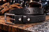 Leather BeltBIKER WORK BELT - Heavy Duty 1½ Wide Motorcycle Embossed Bike DesignbeltbeltsSaving Shepherd