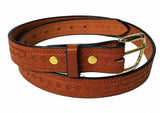 Leather BeltDIAMOND & BRAIDED ROPE EMBOSSED LEATHER BELT - Full Grain 1¼" Amish HandmadebeltbeltsSaving Shepherd