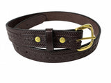 Leather BeltDIAMOND & BRAIDED ROPE EMBOSSED LEATHER BELT - Full Grain 1¼" Amish HandmadebeltbeltsSaving Shepherd