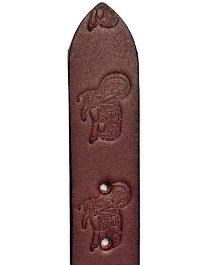 Leather BeltEMBOSSED MOTORCYCLE BIKE BELT - 1¼" Wide Biker DesignbeltbeltsSaving Shepherd