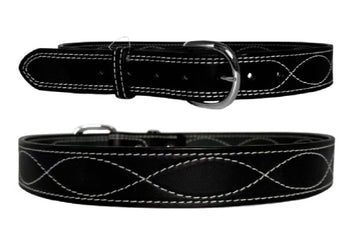 Leather BeltFANCY CURVE STITCH BELT - 1½