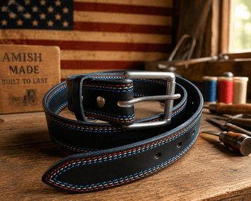 Leather BeltPATRIOT BELT - Red White & Blue Triple Stitched Heavy Duty Bridle Leather USAbeltdress beltSaving Shepherd