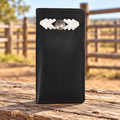 Leather WalletBLACK CHEVRON ACCENT ROPER'S WALLET - Saddle StyleBlackCatalog 2019Saving Shepherd