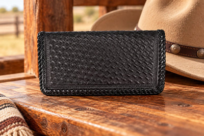Leather WalletBLACK LACED BASKETWEAVE ROPER'S WALLET - Western ClassicBlackCatalog 2019Saving Shepherd