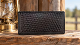 Leather WalletBLACK STITCHED BASKETWEAVE ROPER'S WALLET - Western ClassicBlackCatalog 2019Saving Shepherd