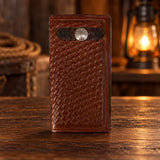 Leather WalletBROWN BASKETWEAVE CONCHO ROPER'S WALLET - Western LeatherBrownCatalog 2019Saving Shepherd
