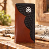 Leather WalletBROWN & BLACK STAR ROPER'S WALLET - HandcraftedBrownCatalog 2019Saving Shepherd