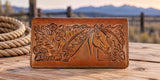 Leather WalletBROWN HORSE HEAD & FLORAL ROPER'S WALLET - HandmadeBrownCatalog 2019Saving Shepherd