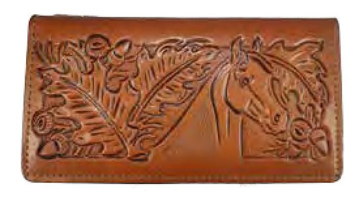 Leather WalletBROWN HORSE HEAD & FLORAL ROPER'S WALLET - HandmadeBrownCatalog 2019Saving Shepherd