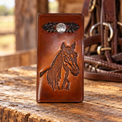 Leather WalletBROWN HORSE HEAD ROPER'S WALLET - Western ClassicBrownCatalog 2019Saving Shepherd